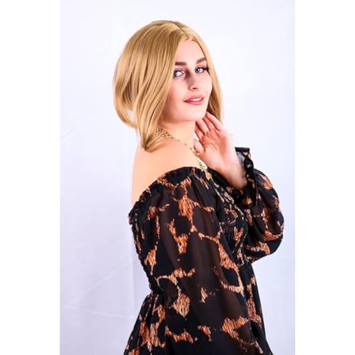 DILLARDS Shoulder-Length Blonde Synthetic Wig, Straight Layered Style, Natural Look - Image 1